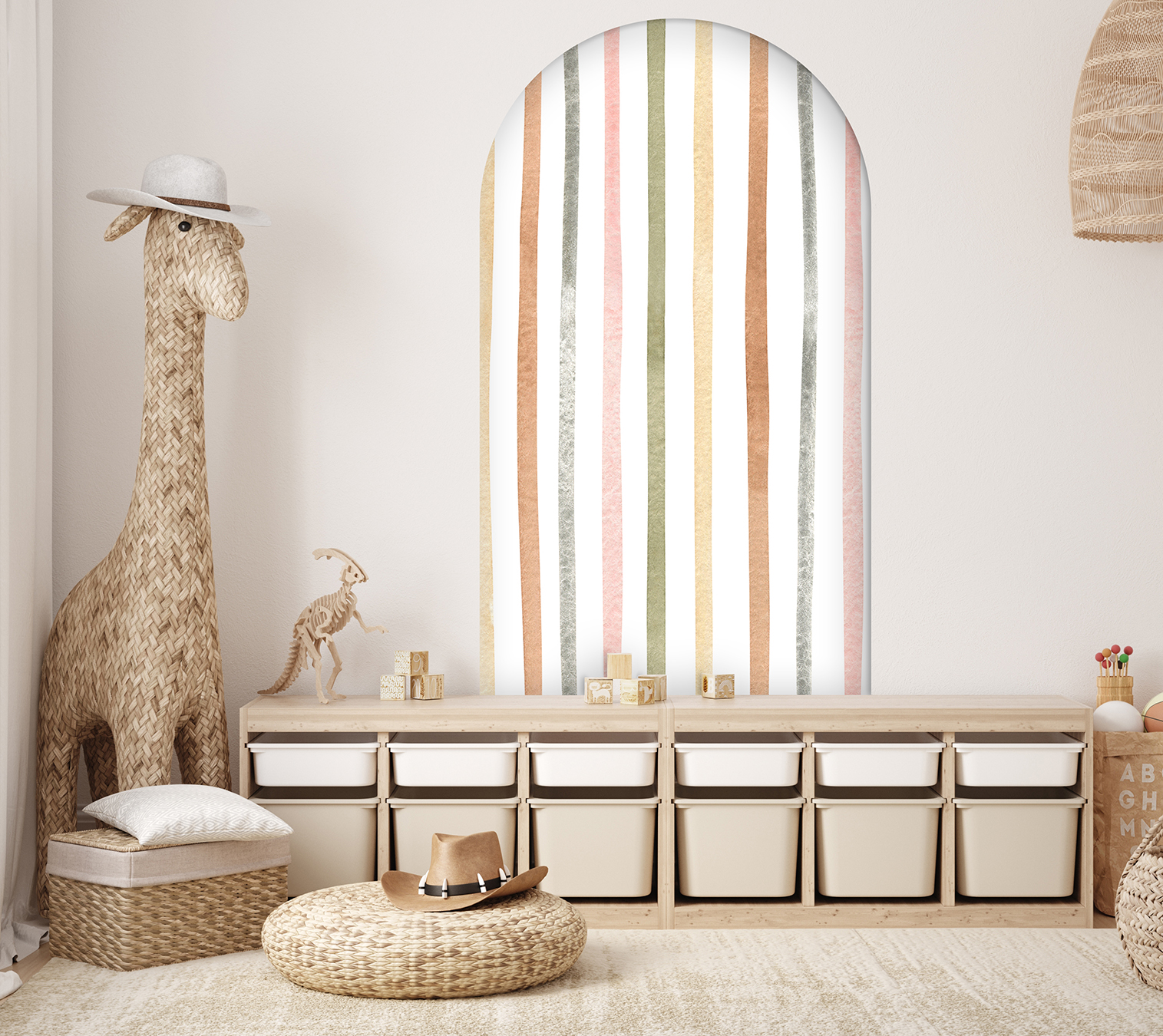 Minimal Çizgili Soyut Duvar Kağıdı - Yapışkanlı Duvar Dekoru - Görsel 5
