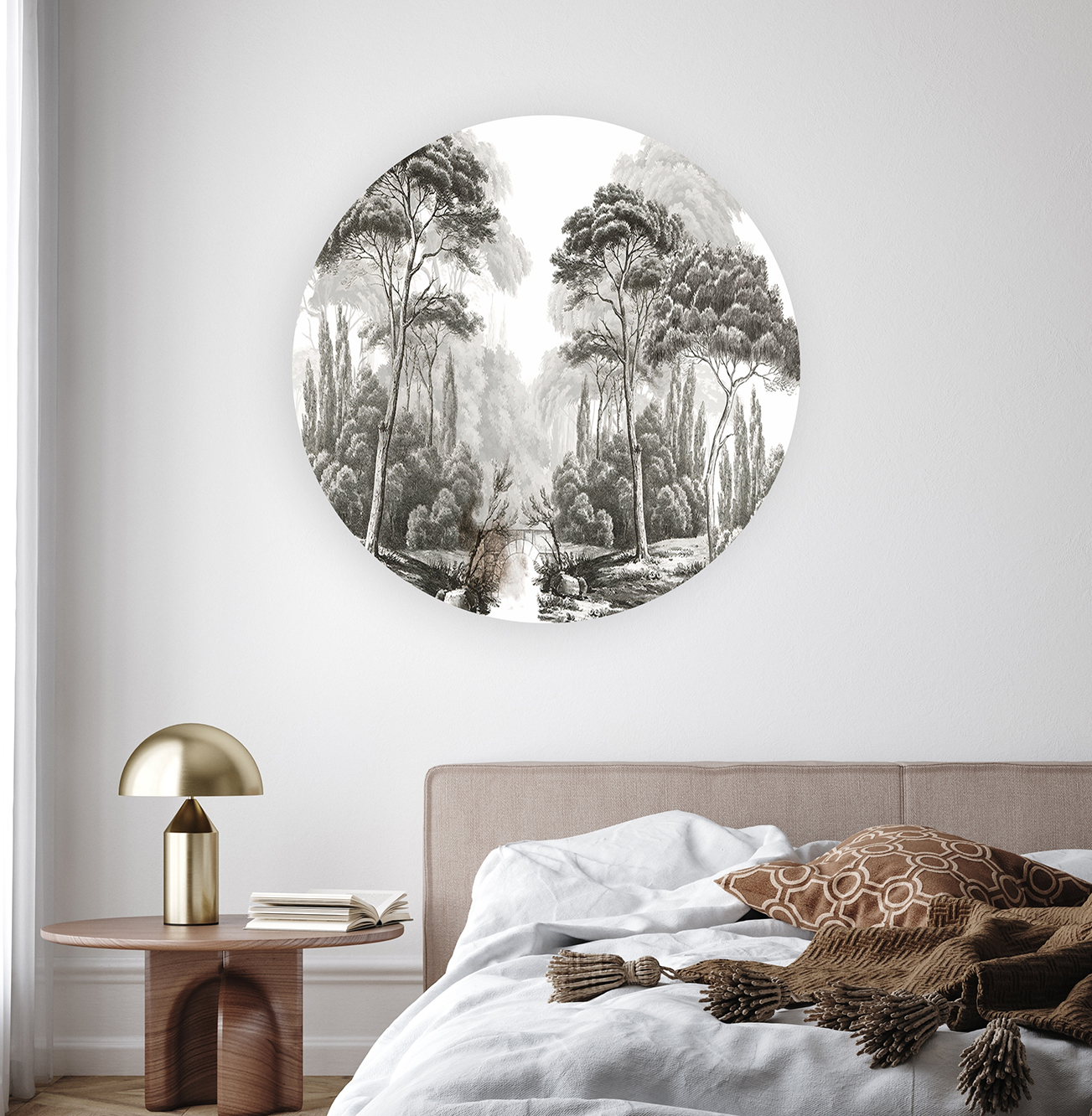 Beyaz ve Siyah Orman Manzarası Duvar Kağıdı – Kendinden Yapışkanlı Doğal Tasarım - Görsel 10