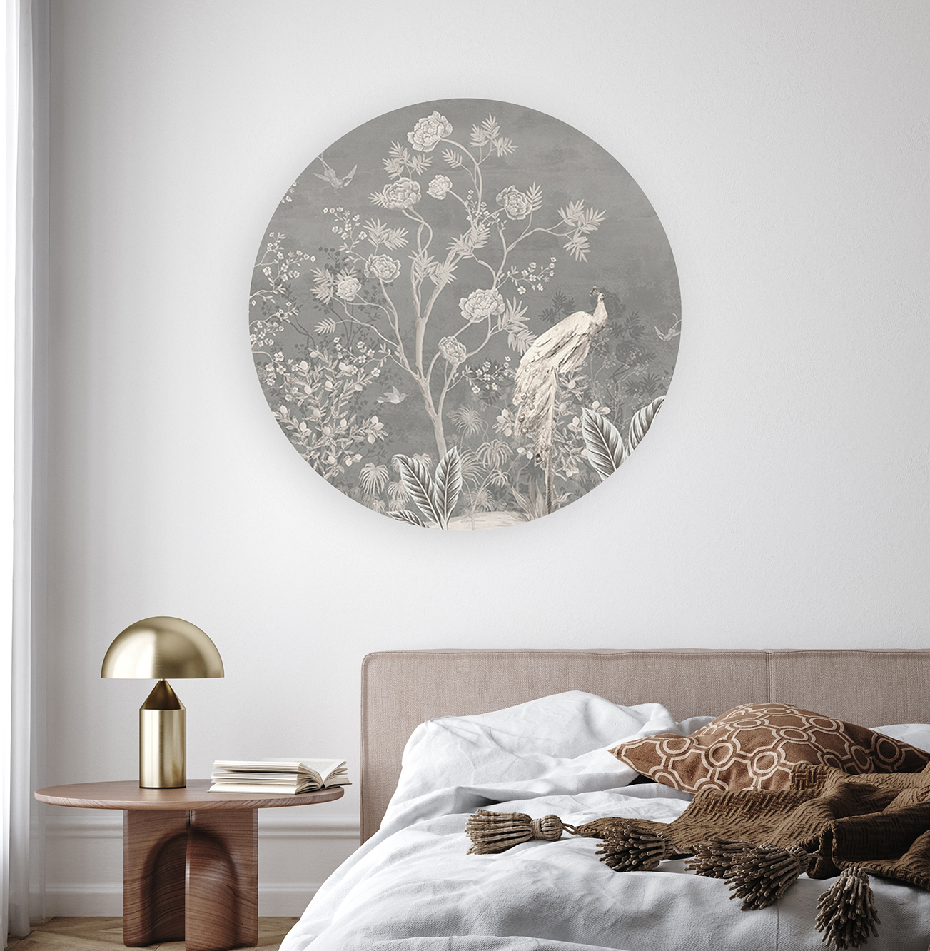 Gri Arka Plan ve Çiçek Deseni ile Duvar Kağıdı - Şık ve Minimal Tasarım - Görsel 8