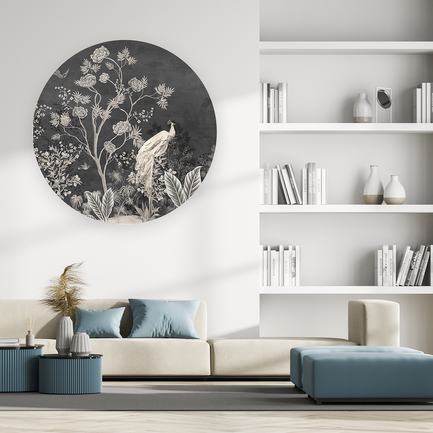 Siyah Arka Plan ve Çiçek Deseni ile Duvar Kağıdı - Şık ve Modern Tasarım - Görsel 3