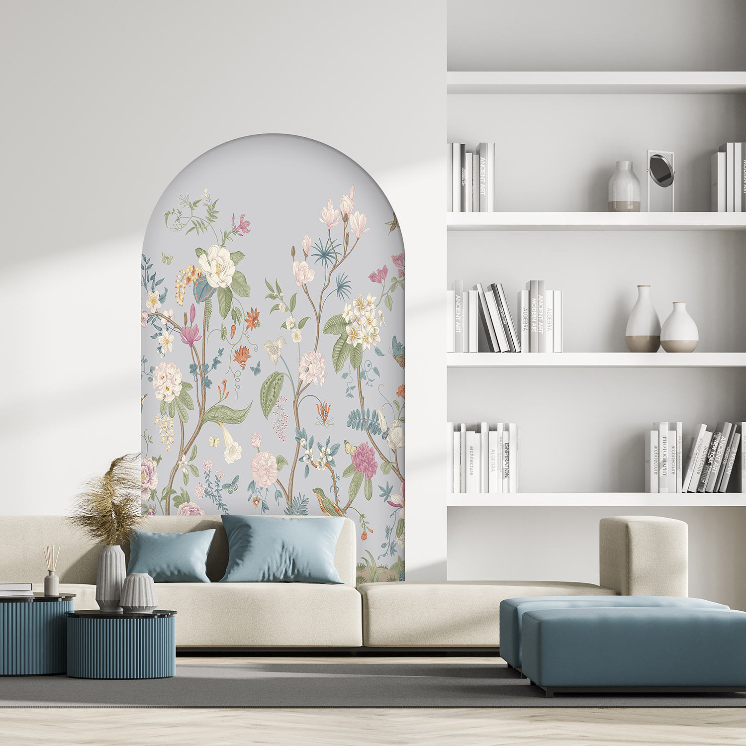 Çiçek Desenli Soyut Duvar Kağıdı - Şık ve Modern - Görsel 7