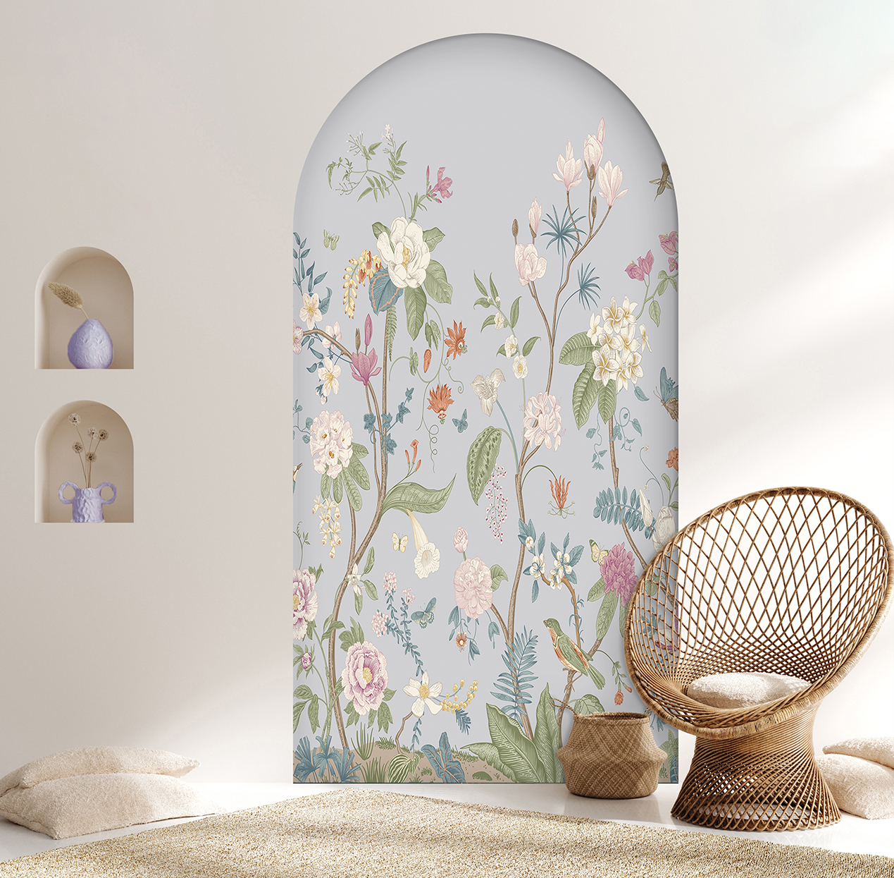Çiçek Desenli Soyut Duvar Kağıdı - Şık ve Modern - Görsel 6