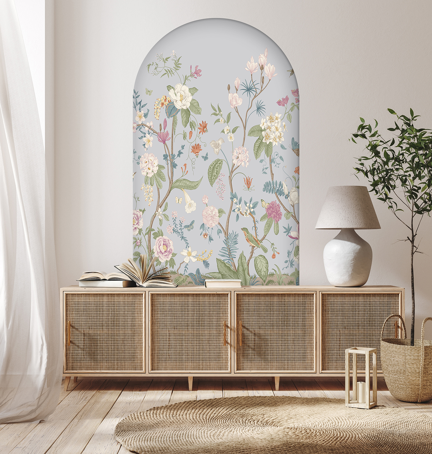 Çiçek Desenli Soyut Duvar Kağıdı - Şık ve Modern