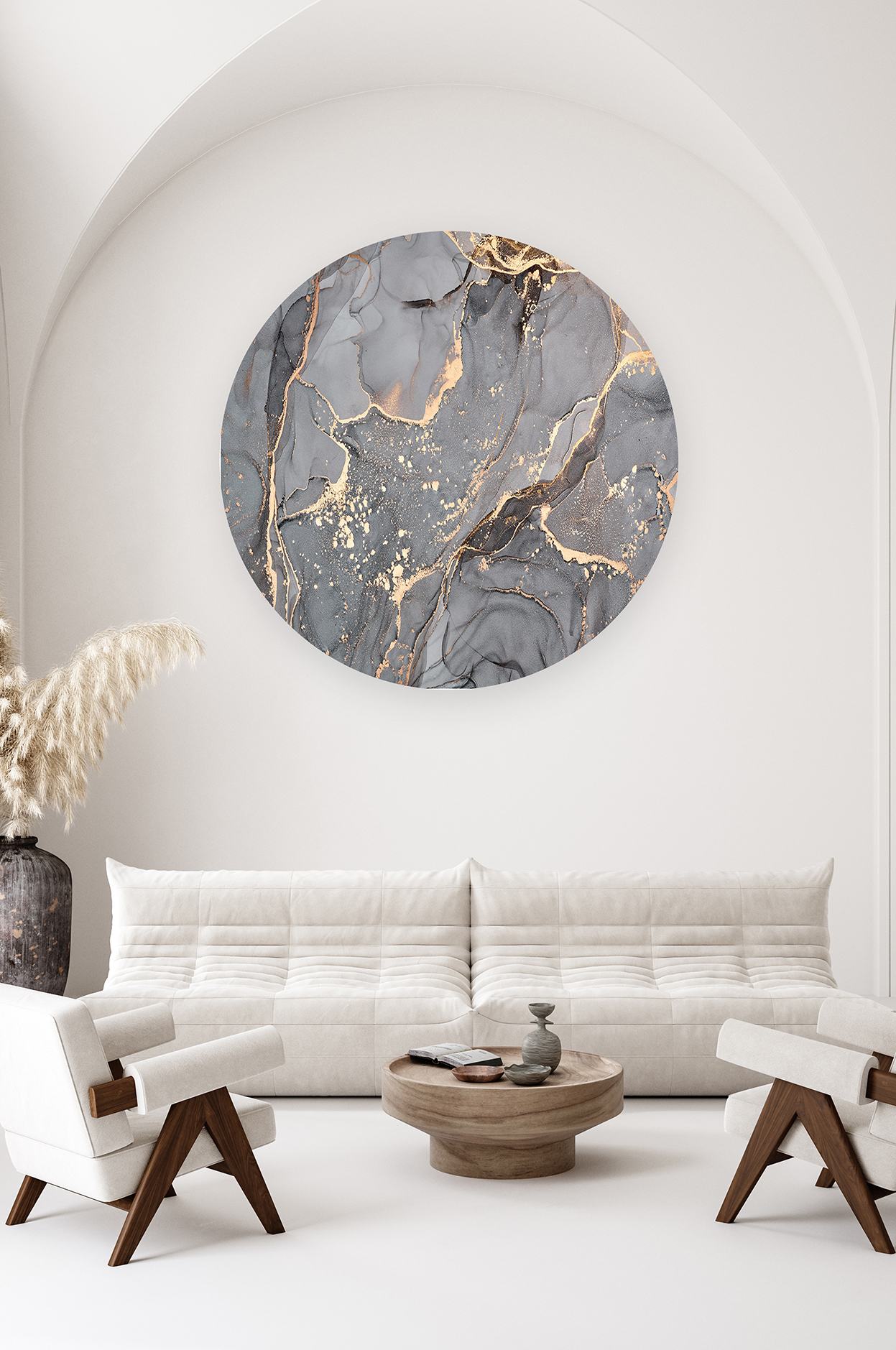 Yuvarlak Mermer Desenli Duvar Kağıdı - Modern Tasarım - Görsel 2