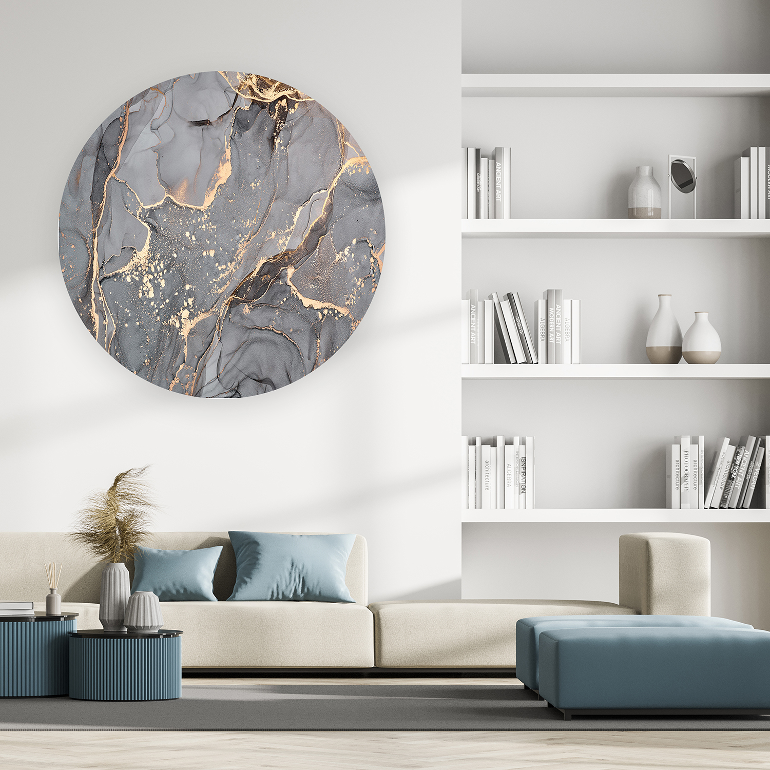 Yuvarlak Mermer Desenli Duvar Kağıdı - Modern Tasarım - Görsel 3