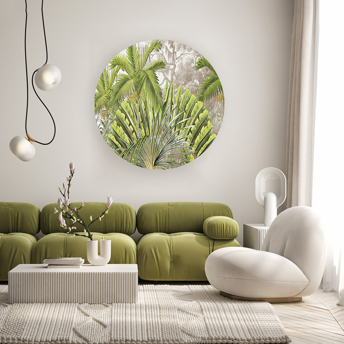 Tropikal Palmiyeler Duvar Kağıdı – Kendinden Yapışkanlı Yeşil Tasarım - Görsel 5