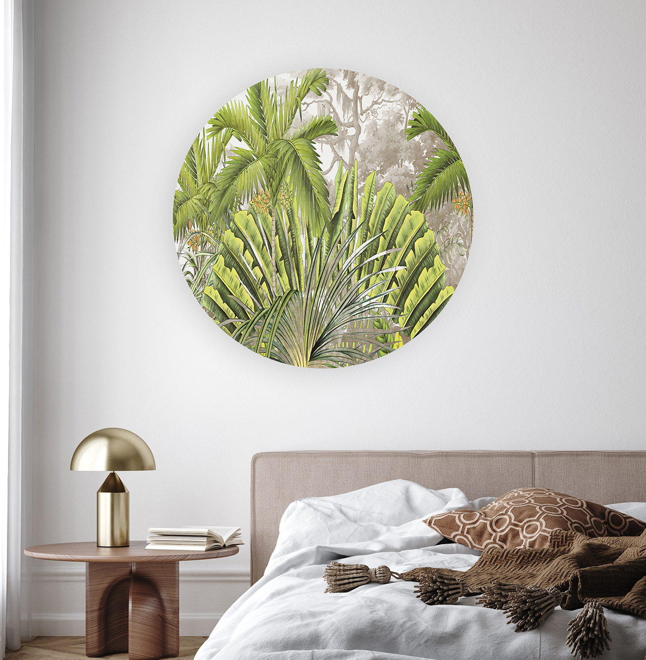 Tropikal Palmiyeler Duvar Kağıdı – Kendinden Yapışkanlı Yeşil Tasarım - Görsel 4