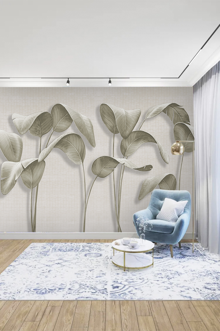 Doğal Yaprak Deseni Duvar Kağıdı - Görsel 3