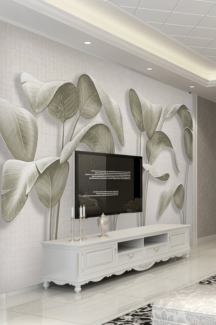 Doğal Yaprak Deseni Duvar Kağıdı - Görsel 6