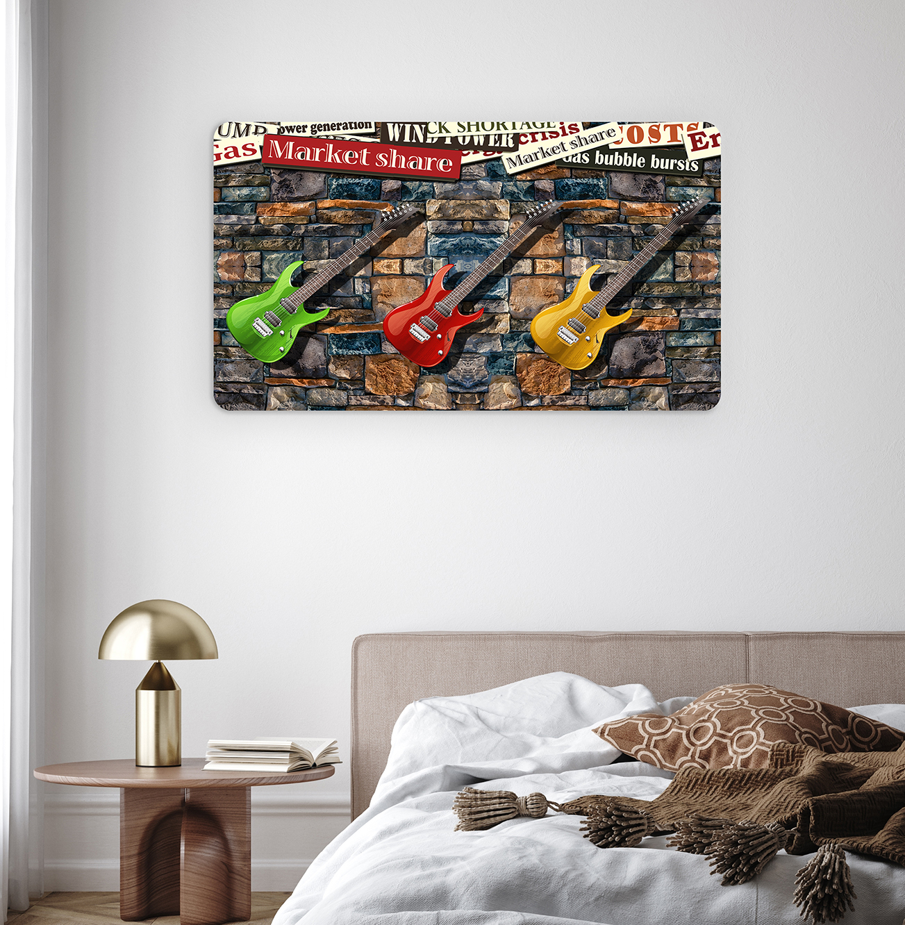 Renkli Gitarlar ve Müzik Temalı Duvar Kağıdı - Enerjik ve Modern Tasarım - Görsel 6