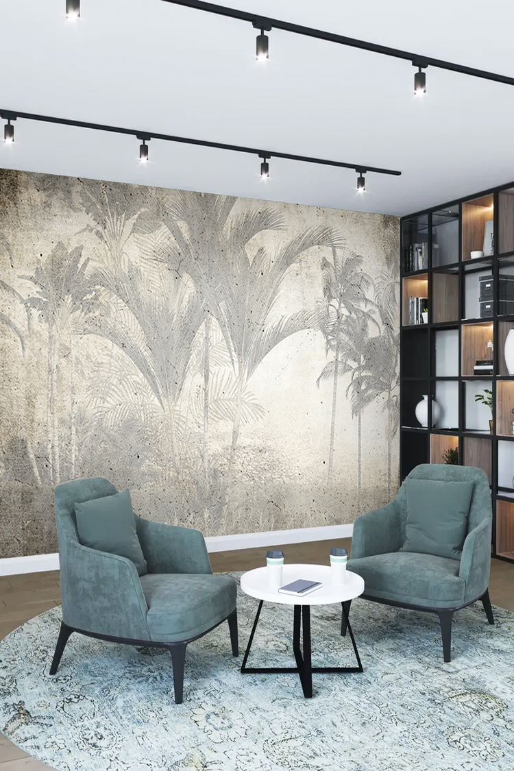 Vintage Palmiye Ağaçlı Duvar Kağıdı