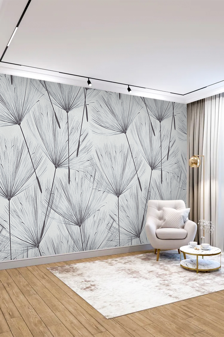 Minimalist Yaprak Deseni Duvar Kağıdı