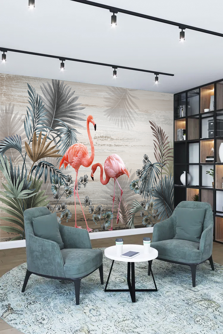 Flamingo Temalı Duvar Kağıdı - Görsel 2