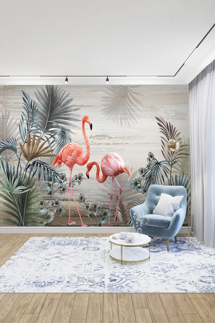 Flamingo Temalı Duvar Kağıdı - Görsel 3