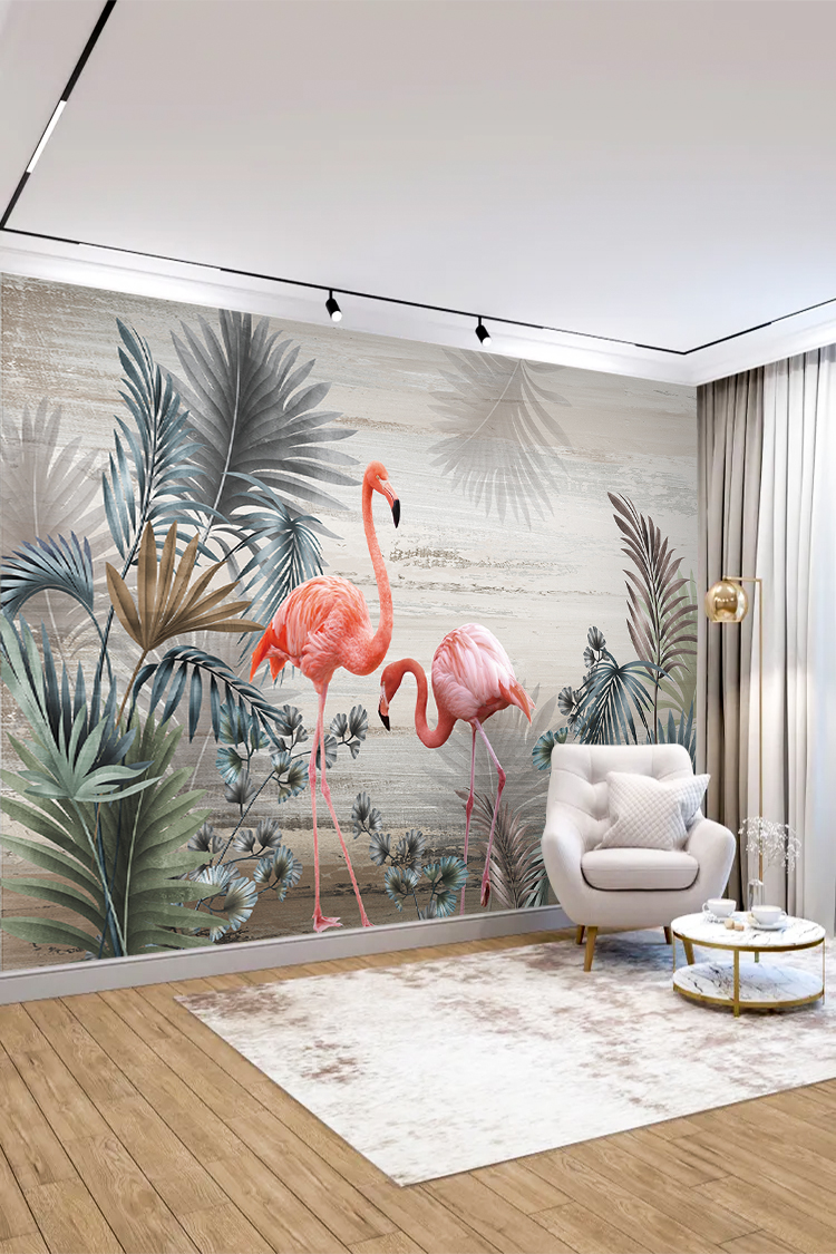 Flamingo Temalı Duvar Kağıdı - Görsel 4