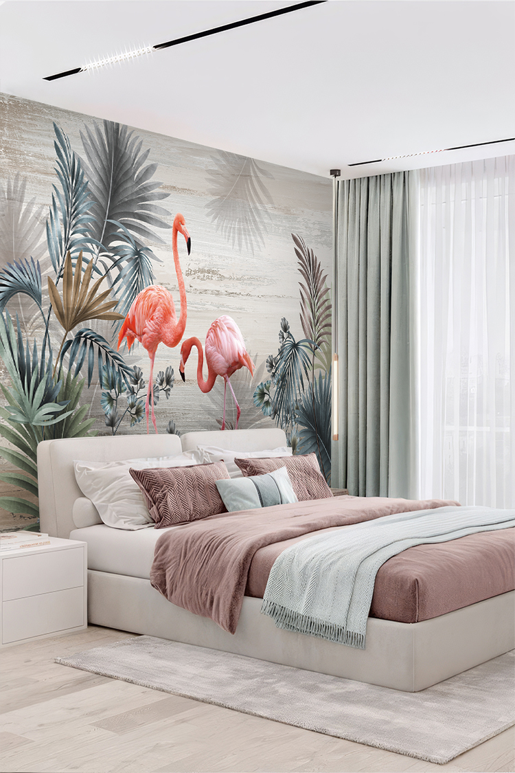 Flamingo Temalı Duvar Kağıdı