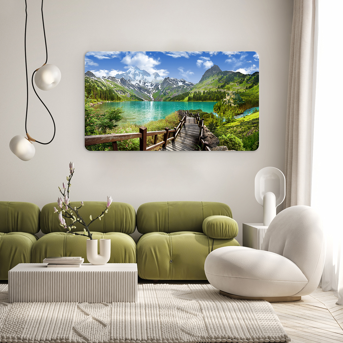 Yeşillik ve Göl Manzaralı Duvar Kağıdı - Modern Tasarım - Görsel 6