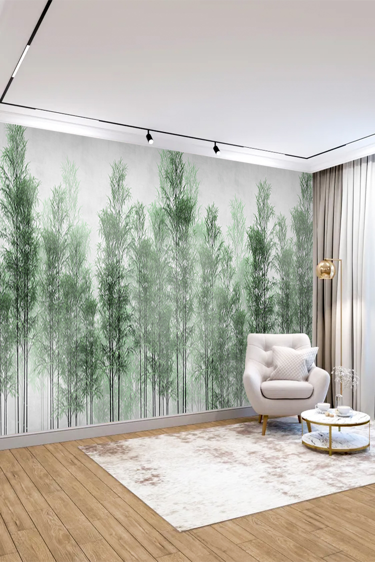 Yeşil Bambu Desenli Duvar Kağıdı - Görsel 3