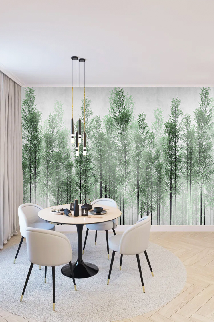 Yeşil Bambu Desenli Duvar Kağıdı - Görsel 4