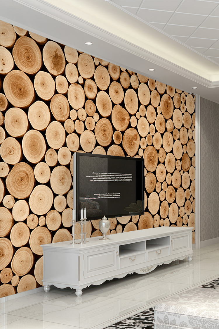 Ahşap Daire Dilimli Duvar Kağıdı – Doğal ve Modern Tasarım - Görsel 6