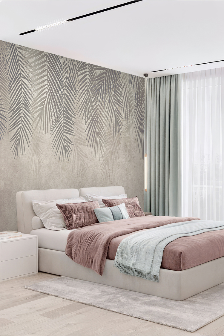 Şık Yaprak Deseniyle Modern Duvar Kağıdı - Görsel 5