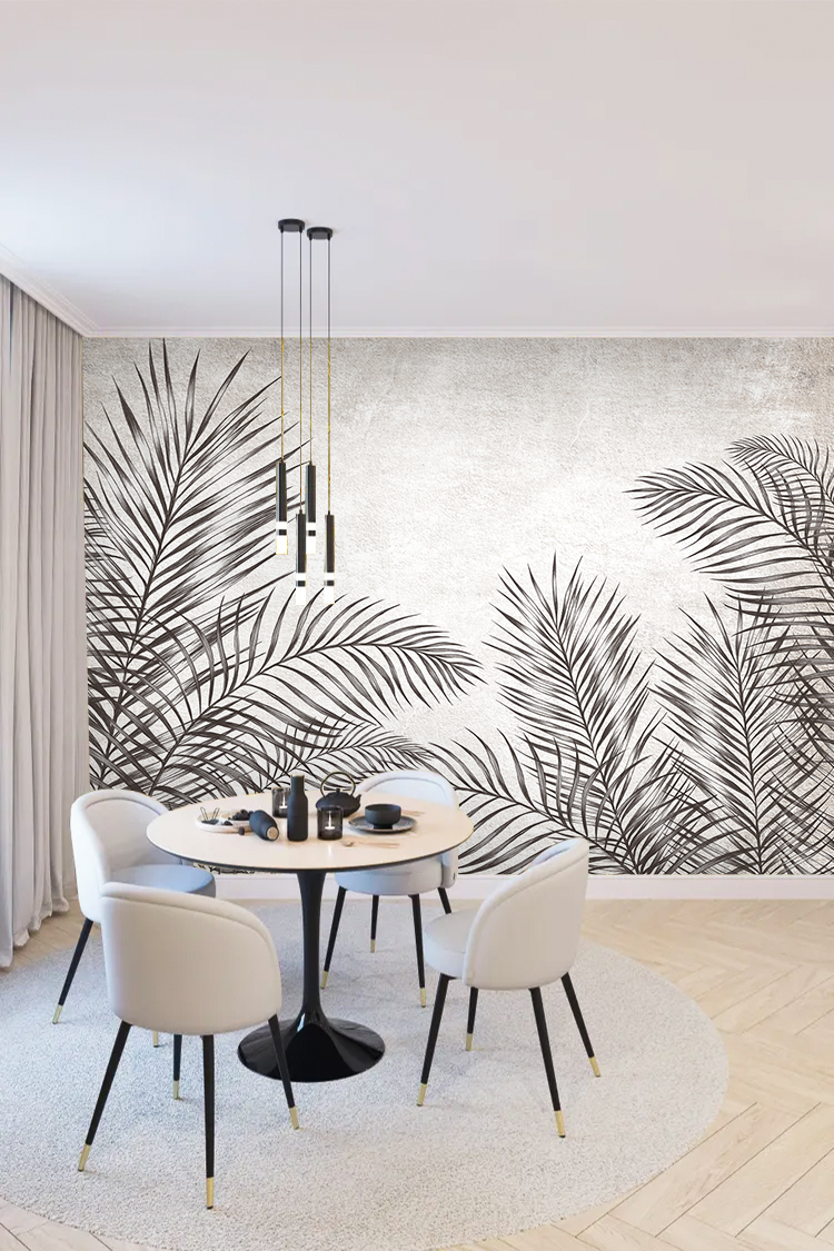 Minimalist Palmiye Desenli Duvar Kağıdı - Görsel 4