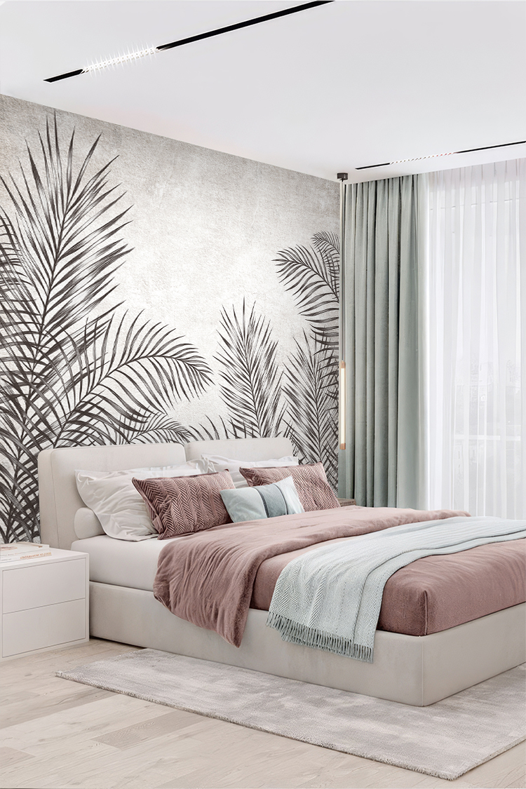 Minimalist Palmiye Desenli Duvar Kağıdı - Görsel 5