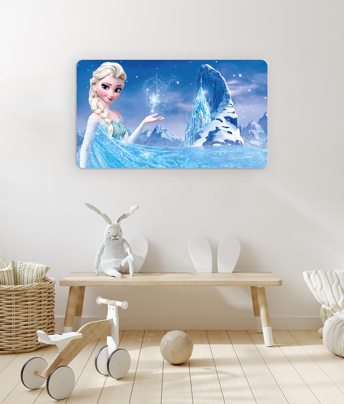 Frozen Elsa Duvar Kağıdı - Büyülü Kış Manzaralı Çocuk Odası Dekorasyonu - Görsel 2