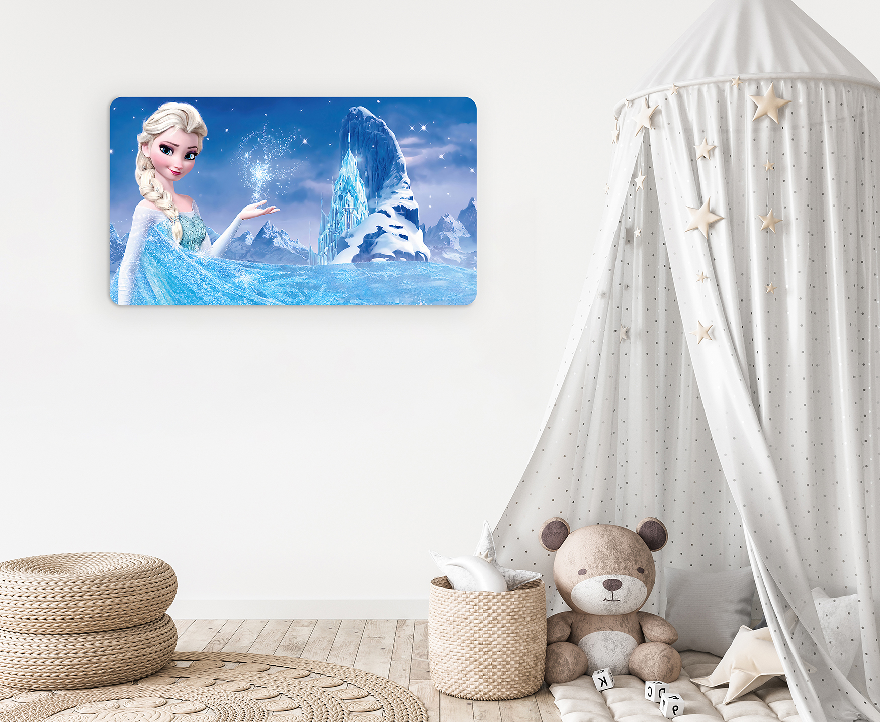 Frozen Elsa Duvar Kağıdı - Büyülü Kış Manzaralı Çocuk Odası Dekorasyonu - Görsel 3