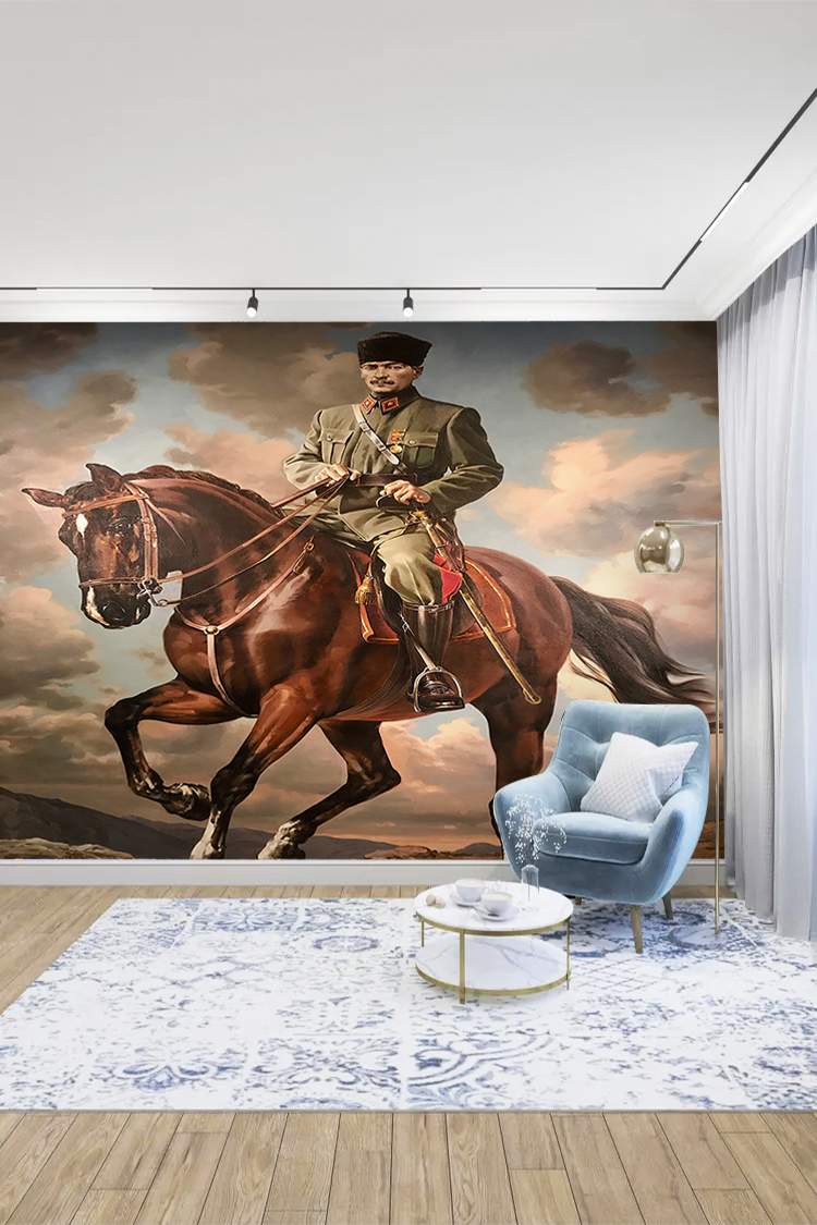 Mustafa Kemal Atatürk Atlı Portresi Duvar Kağıdı