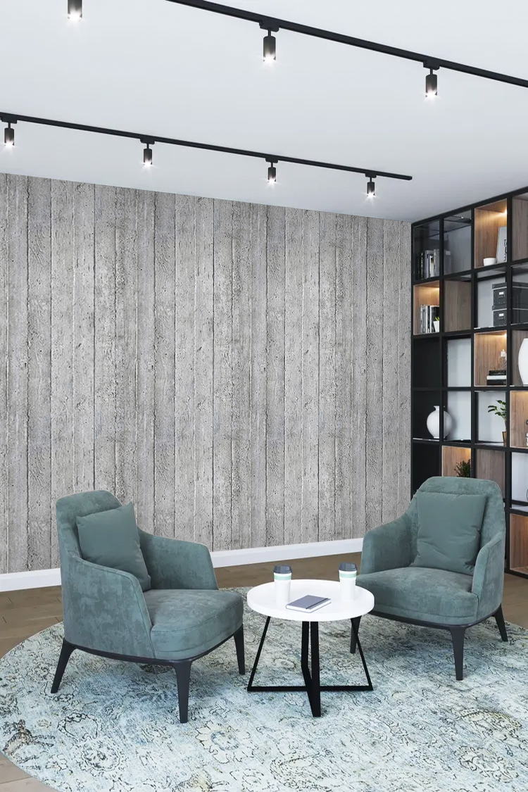 Gri Ahşap Desenli Duvar Kağıdı - Minimalist ve Modern Tasarım - Görsel 2