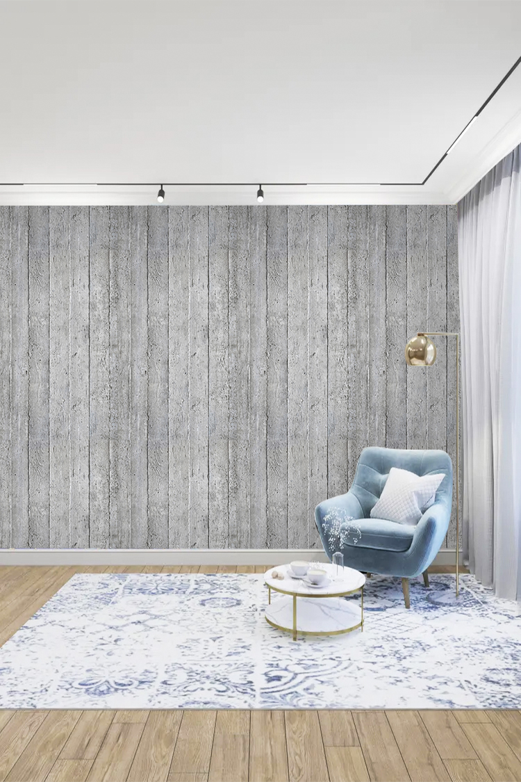 Gri Ahşap Desenli Duvar Kağıdı - Minimalist ve Modern Tasarım - Görsel 3