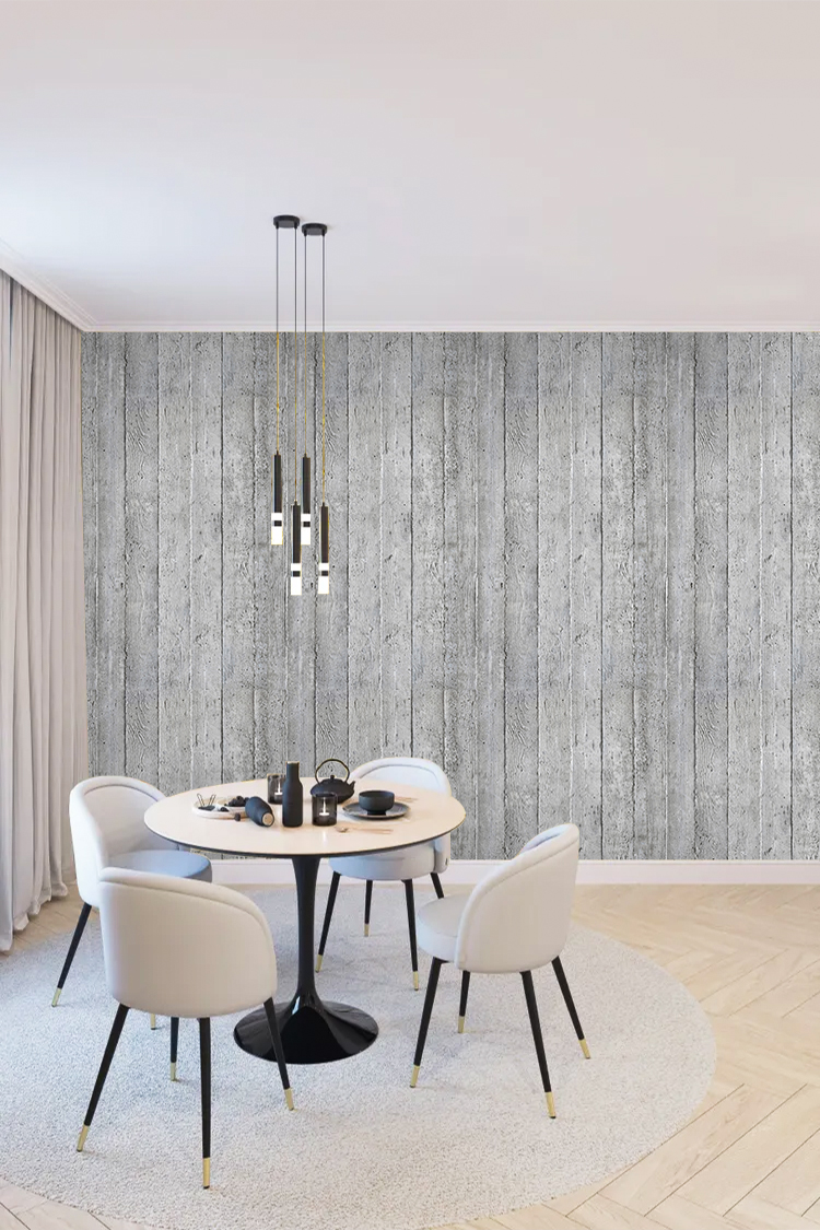 Gri Ahşap Desenli Duvar Kağıdı - Minimalist ve Modern Tasarım - Görsel 5