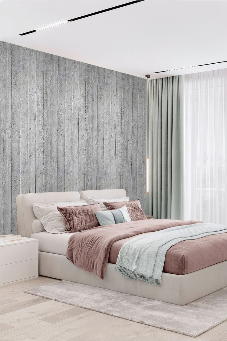 Gri Ahşap Desenli Duvar Kağıdı - Minimalist ve Modern Tasarım - Görsel 6