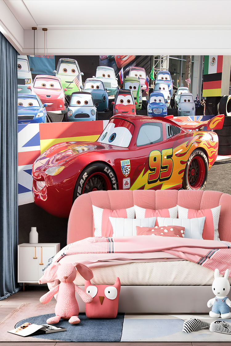Cars Filminden Lightning McQueen Duvar Kağıdı - Görsel 2