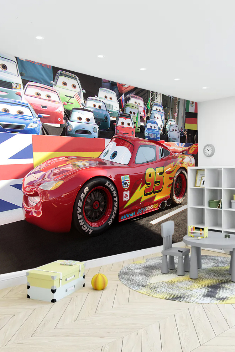 Cars Filminden Lightning McQueen Duvar Kağıdı - Görsel 4