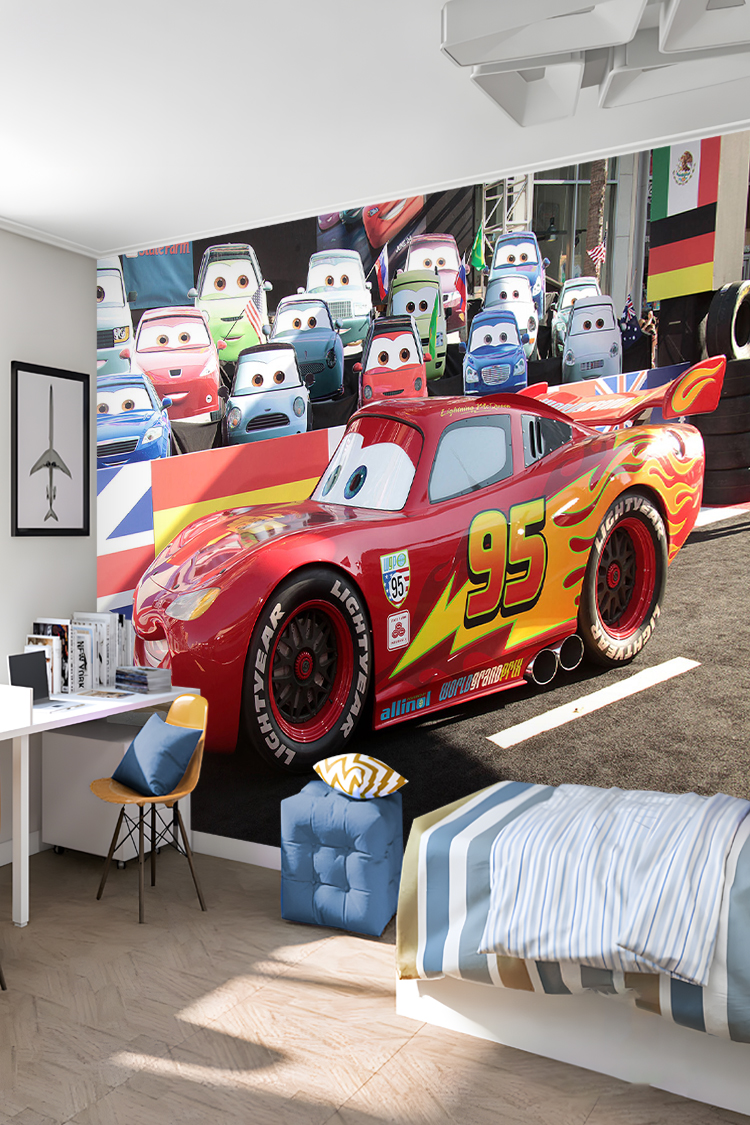 Cars Filminden Lightning McQueen Duvar Kağıdı - Görsel 6