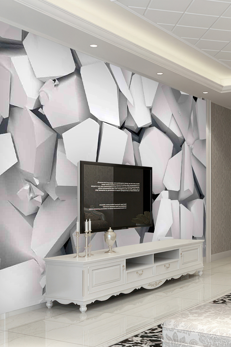 Soyut Beyaz Duvar Kağıdı – Modern Geometrik Dekorasyon