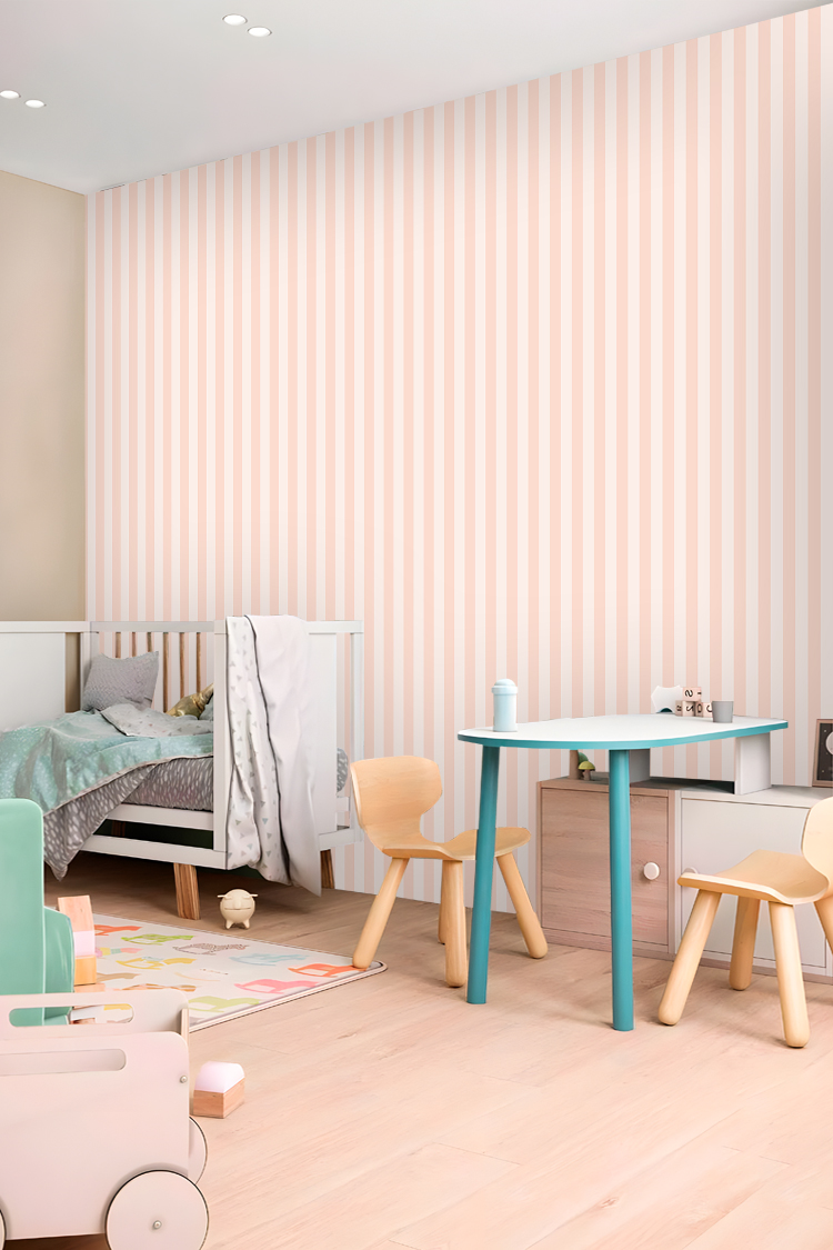 Pastel Çizgili Duvar Kağıdı - Görsel 3