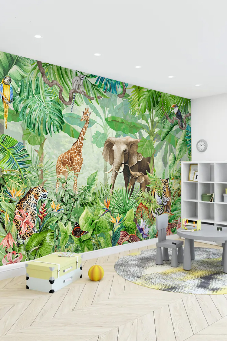 Jungla Hayvanları ve Doğa Temalı Duvar Kağıdı - Görsel 5