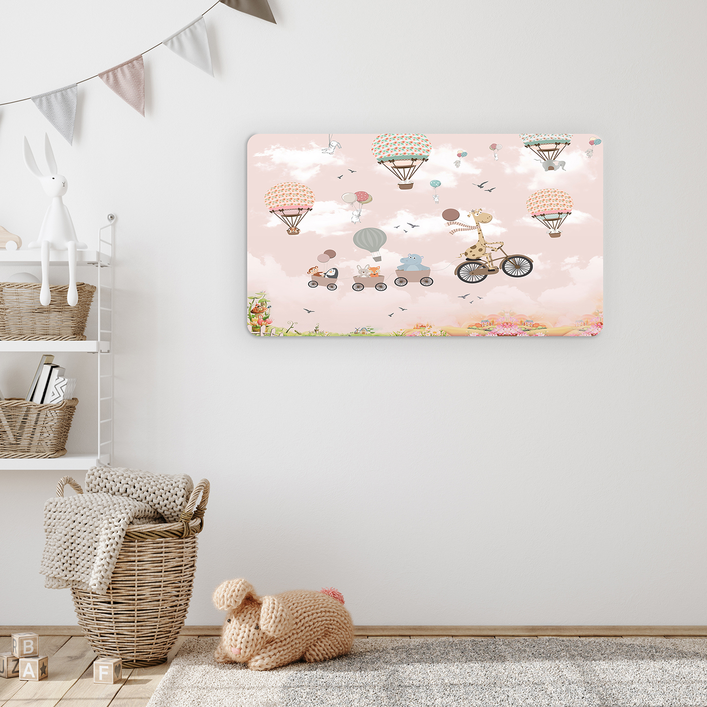 Çocuk Odası Hayvan ve Balon Temalı Duvar Kağıdı