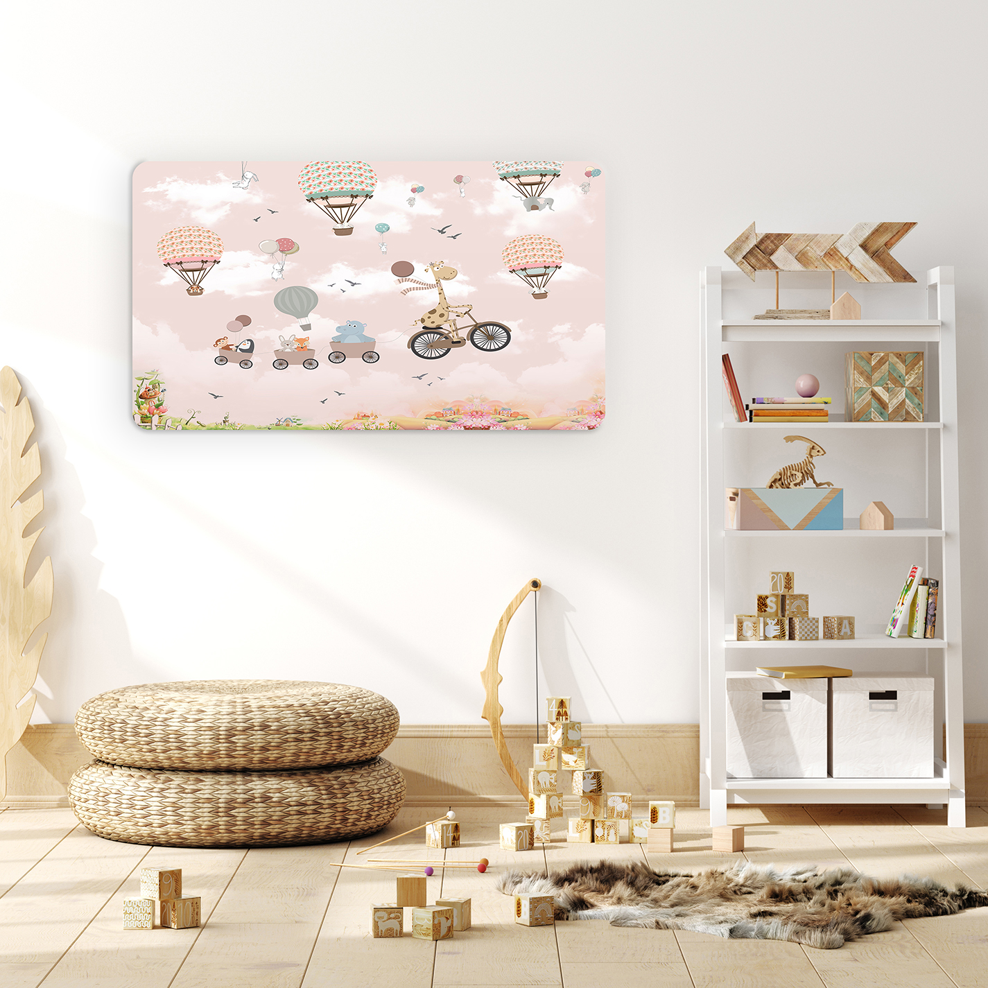Çocuk Odası Hayvan ve Balon Temalı Duvar Kağıdı - Görsel 4