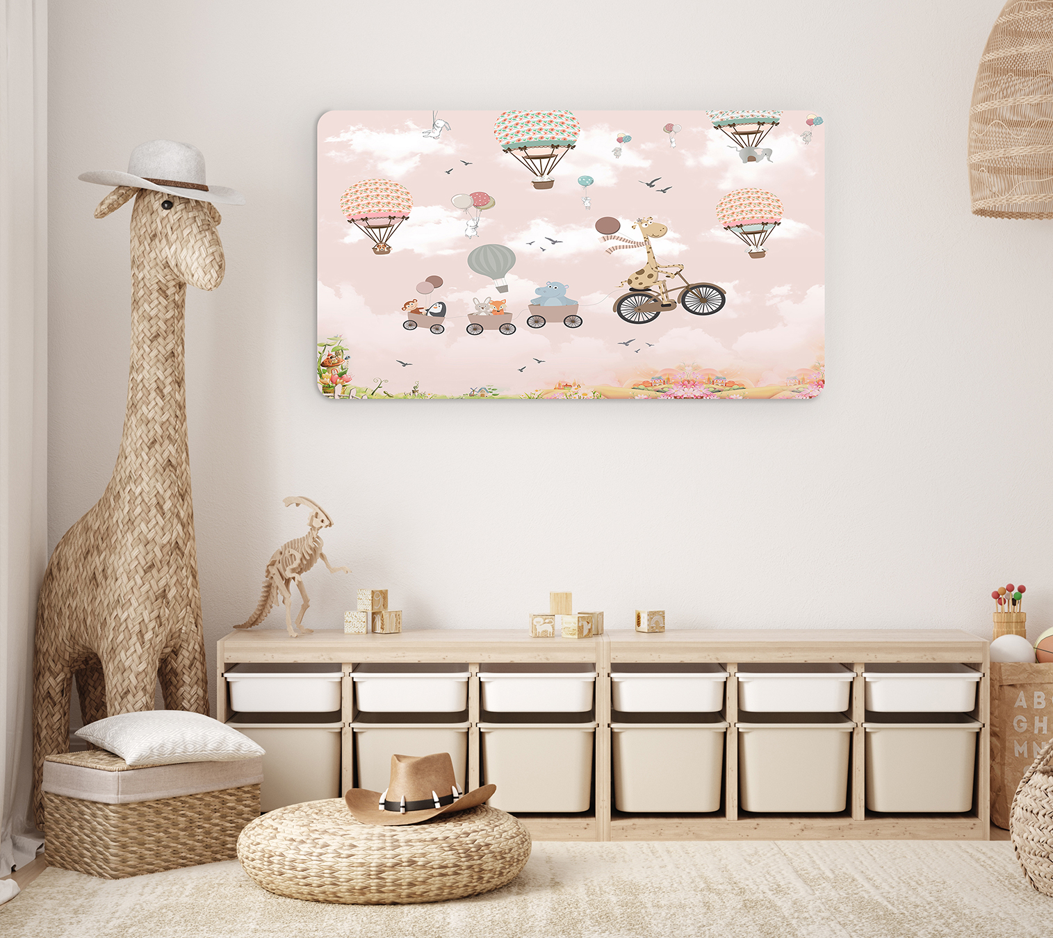 Çocuk Odası Hayvan ve Balon Temalı Duvar Kağıdı - Görsel 5