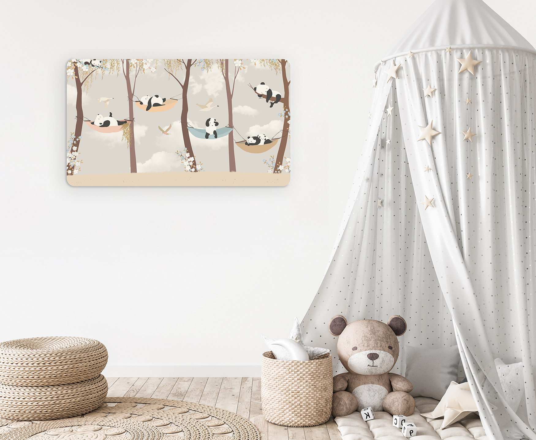 Çocuk Odası Panda Temalı Duvar Kağıdı - Görsel 3