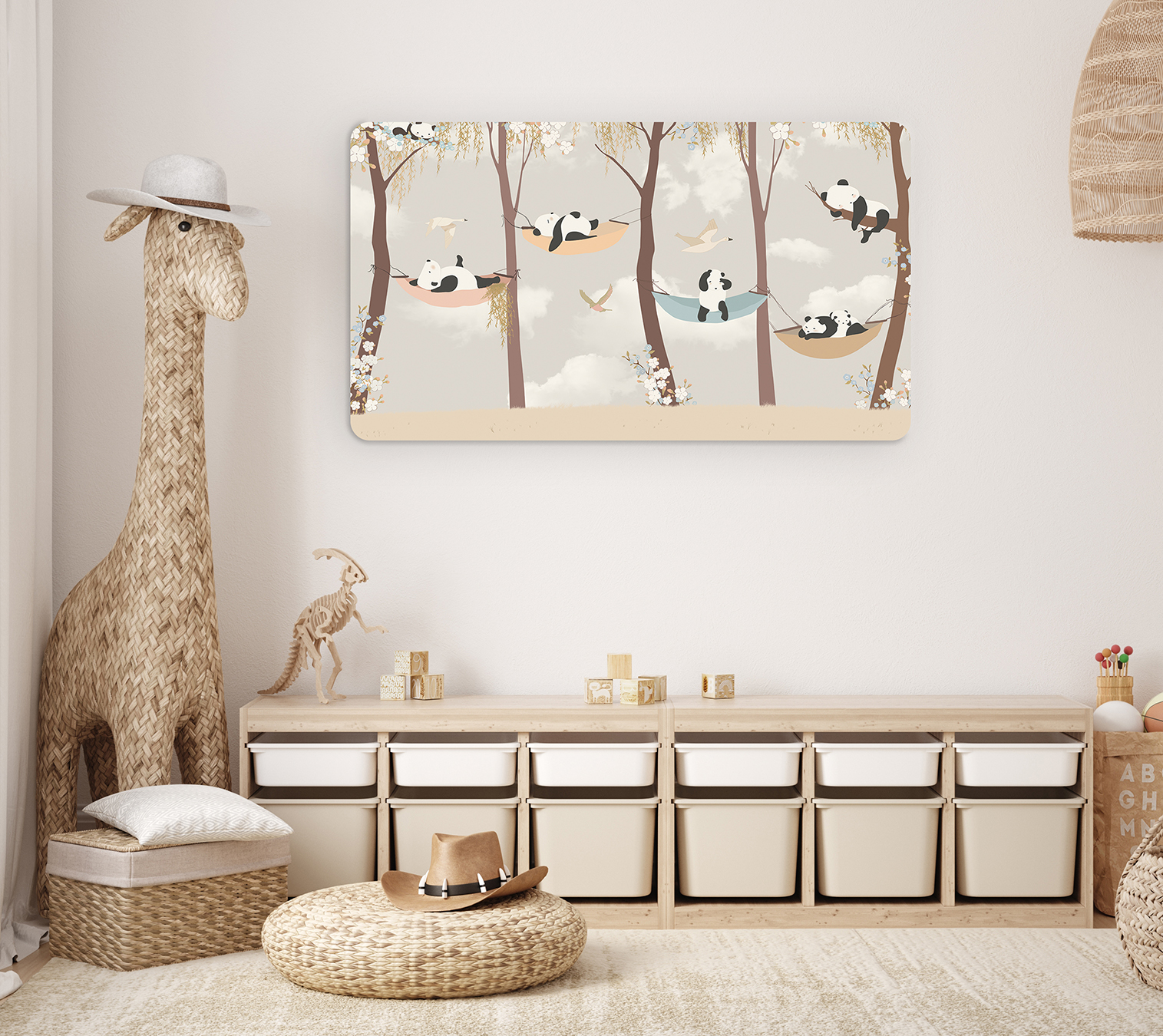 Çocuk Odası Panda Temalı Duvar Kağıdı - Görsel 5