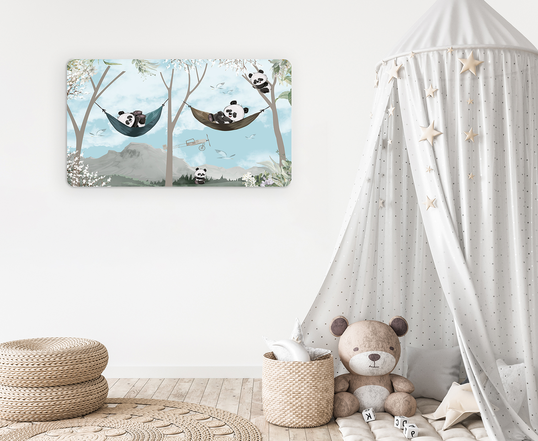 Çocuk Odası Panda Temalı Duvar Kağıdı - Görsel 5