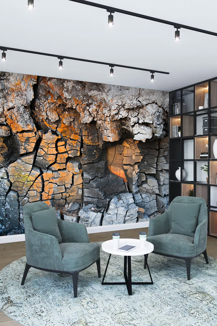 Kırık Taş Desenli Duvar Kağıdı - Sanatsal ve Endüstriyel Tasarım - Görsel 2