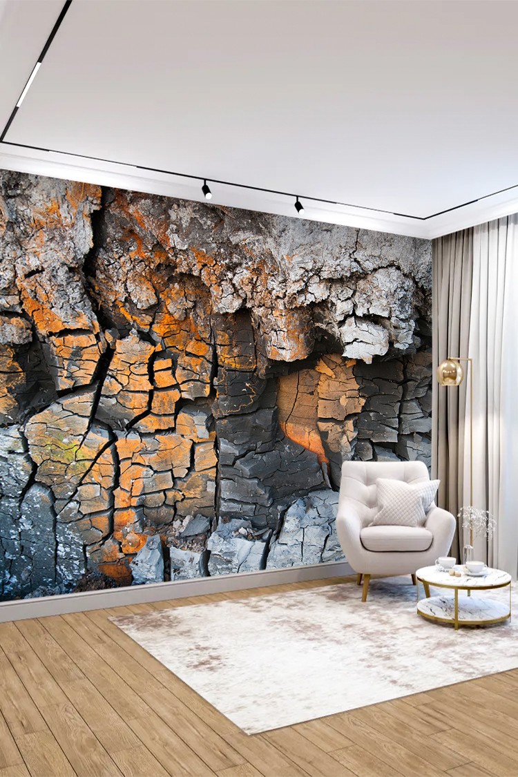 Kırık Taş Desenli Duvar Kağıdı - Sanatsal ve Endüstriyel Tasarım - Görsel 3