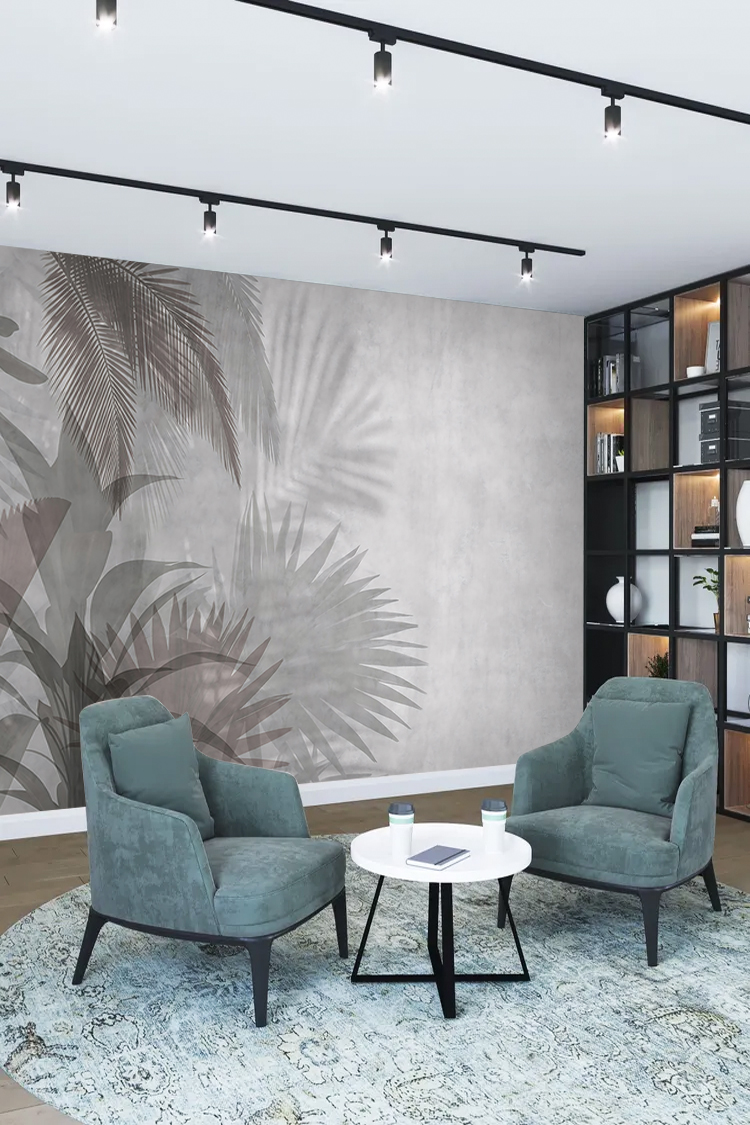 Pastel Yaprak Deseni Duvar Kağıdı - Görsel 2