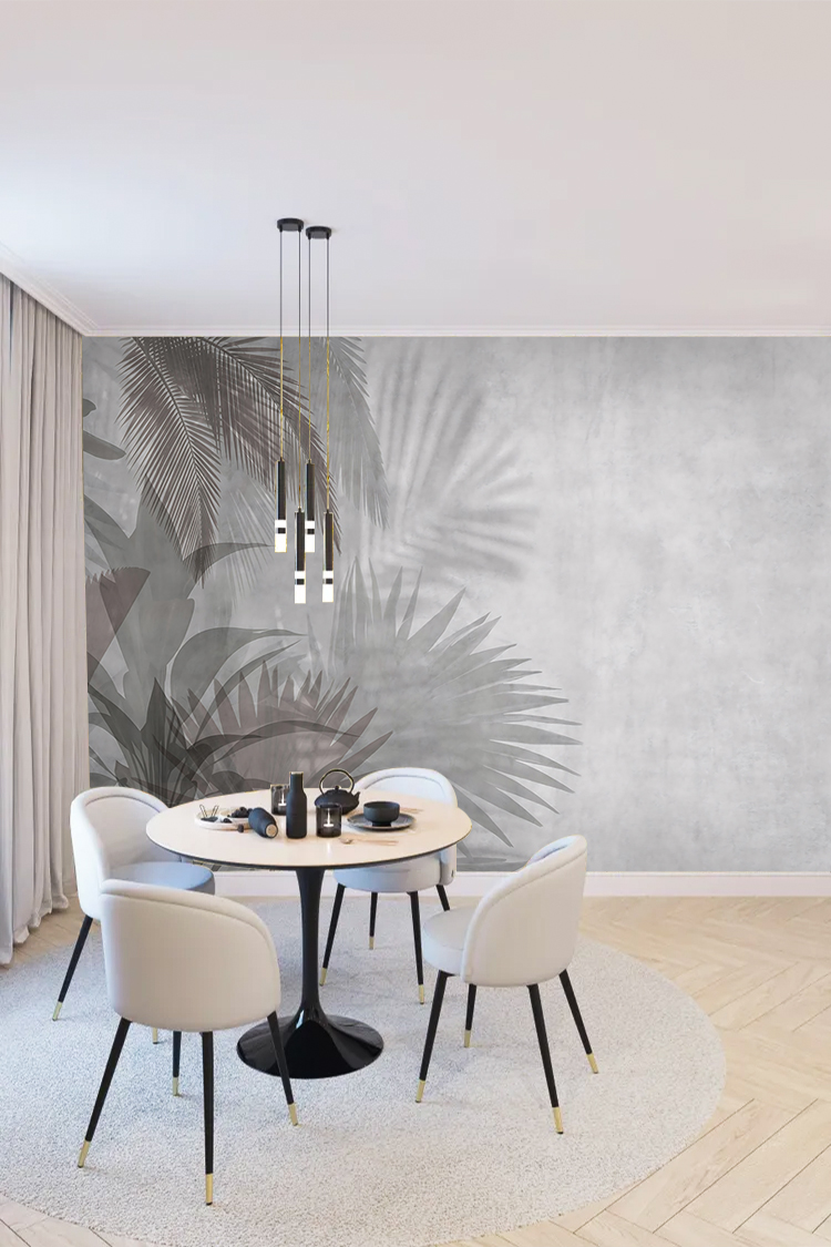 Pastel Yaprak Deseni Duvar Kağıdı - Görsel 3